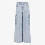 TwoDay wide leg meisjes cargo jeans lichtblauw