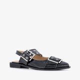 Nova dames slingbacks met gespen lak zwart