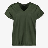 TwoDay dames T-shirt met V-hals donkergroen