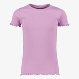 TwoDay meisjes rib T-shirt met ruches lila