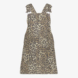 TwoDay meisjes denim tuinjurk met panterpint