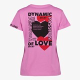Dames T-shirt roze met backprint