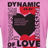 Dames T-shirt roze met backprint