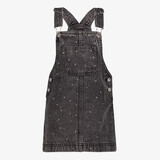 TwoDay meisjes denim tuinjurk met strass steentjes grijs