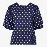 TwoDay dames top met polkadots blauw
