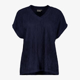 TwoDay dames plissé top donkerblauw