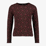 Name It geribd meisjes shirt met kersjes roodbruin