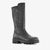 Groot hoge leren meisjes boots zwart