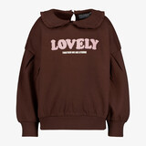 TwoDay meisjes sweater met kraagje donkerbruin