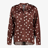TwoDay dames blouse met witte stippen bruin