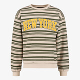 Unsigned gestreepte jongens sweater groen beige
