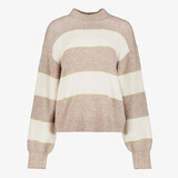 TwoDay gebreide dames trui met strepen beige wit