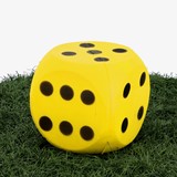 Dobbelsteen bal soft geel 16x16 cm