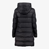 Lange gewatteerde dames winterjas zwart