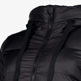 Lange gewatteerde dames winterjas zwart