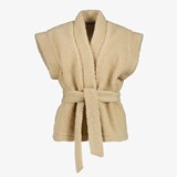 Dames teddy gilet met ceintuur