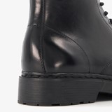 Leren dames veterboots zwart