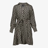 Dames jurk zwart met retro print