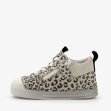 Leren babyschoenen met luipaardprint