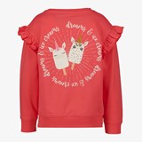 Meisjes sweater met backprint rood