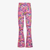Meisjes flared broek met felle print