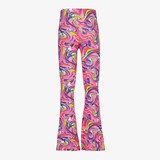 Meisjes flared broek met felle print