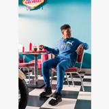 ESS+ Col 2 Big Logo heren hoodie blauw