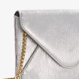 Schoudertasje zilver met gouden ketting