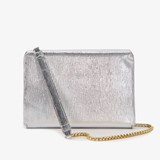 Schoudertasje zilver met gouden ketting