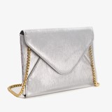 Schoudertasje zilver met gouden ketting