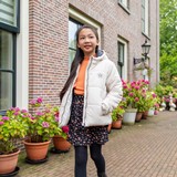 Gewatteerde meisjes winterjas wit