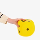 Dobbelsteen bal soft geel 16x16 cm