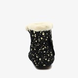 Leren babyschoenen zwart met gouden vlokken