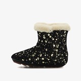 Leren babyschoenen zwart met gouden vlokken