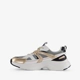 Dames dad sneakers wit goud