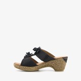 Dames slippers zwart met bloemen