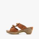 Dames slippers cognac met bloemen