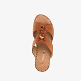 Dames slippers cognac met bloemen
