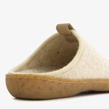 Wollen dames pantoffels beige