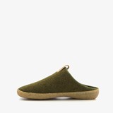 Wollen dames pantoffels kaki