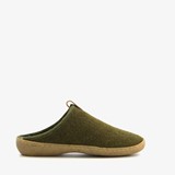 Wollen dames pantoffels kaki