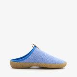 Wollen dames pantoffels blauw