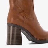 Dames enkellaarsjes met blokhak bruin