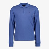 Heren polo met lange mouwen blauw