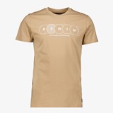 Heren T-shirt beige met tekst