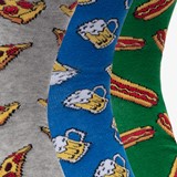 3 paar heren sokken met foodprint