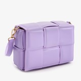 Lila dames tas met gewoven buitenkant
