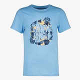 Kinder T-shirt blauw met tekstopdruk