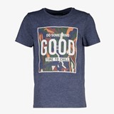 Kinder T-shirt blauw met opdruk