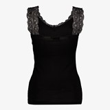 Dames singlet zwart met kant
